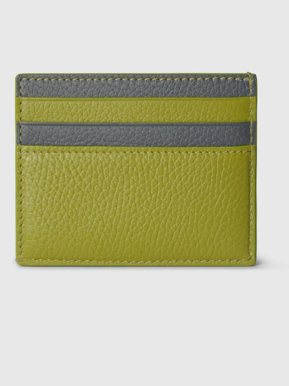 NWT Gucci Green-Grey Leather Card Case with Gucci Logo